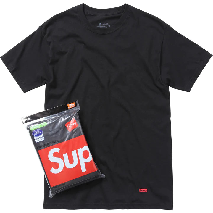 Supreme Hanes Tagless Tees "Black" (3 Pack)