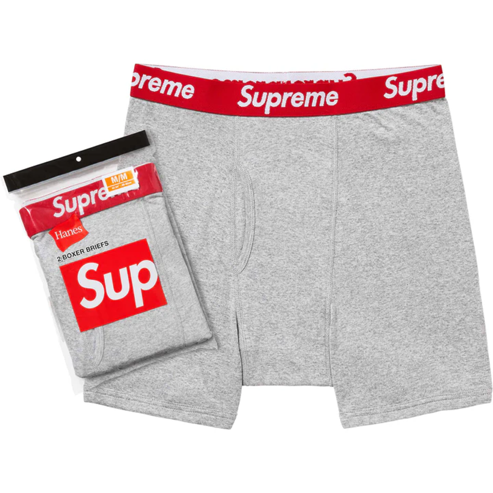 Supreme Hanes Boxer Briefs "Heather Grey"