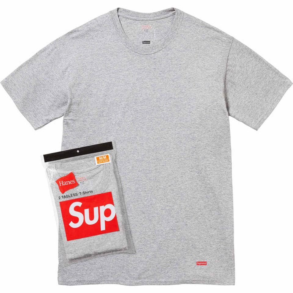 Supreme Hanes Tagless Tees "Heather Grey" (2 Pack)