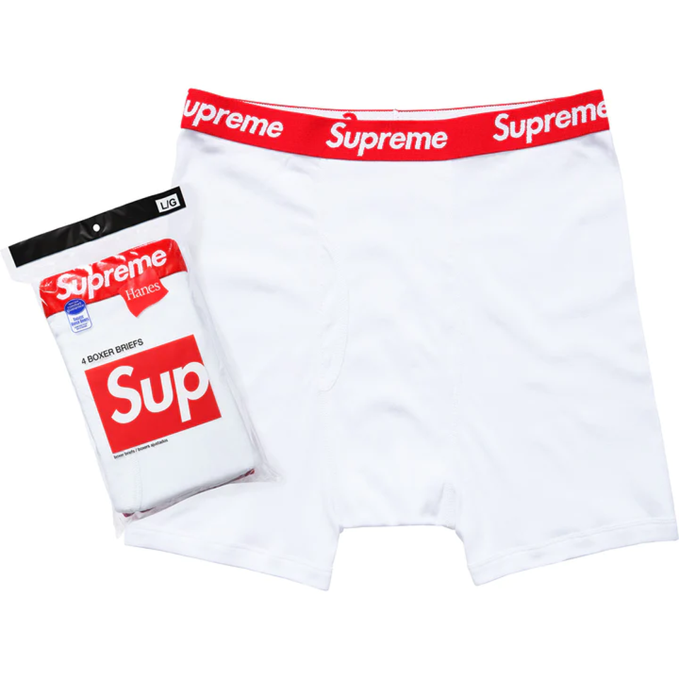 Supreme Hanes Boxer Briefs "White"