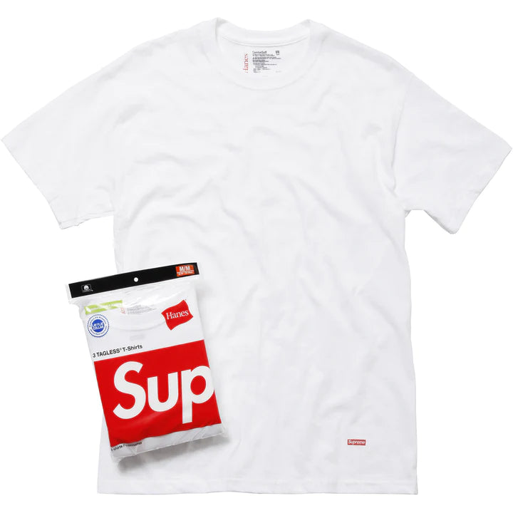 Supreme Hanes Tagless Tees "White" (3 Pack)